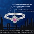 thumbnail image 2 of Gem Stone King 10K White Gold Pink Created Sapphire Clover Flower Engagement Ring for Women | 0.25 Cttw | Round 2.5MM | Gemstone September Birthstone | Size 9, 2 of 6