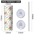 thumbnail image 3 of Pioneer Flower Floral Print Pattern 20oz Skinny Tumbler with Straw & Lid, Double Wall Vacuum Insulated Cup, Leak-Proof, Cup Holder Friendly, Hot 6H Cold 12H, 3 of 6