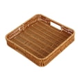 thumbnail image 3 of DOMELAY Imitation Rattan Bread Basket Square Serving Basket for Snacks Fruit Kitchen S, 3 of 9