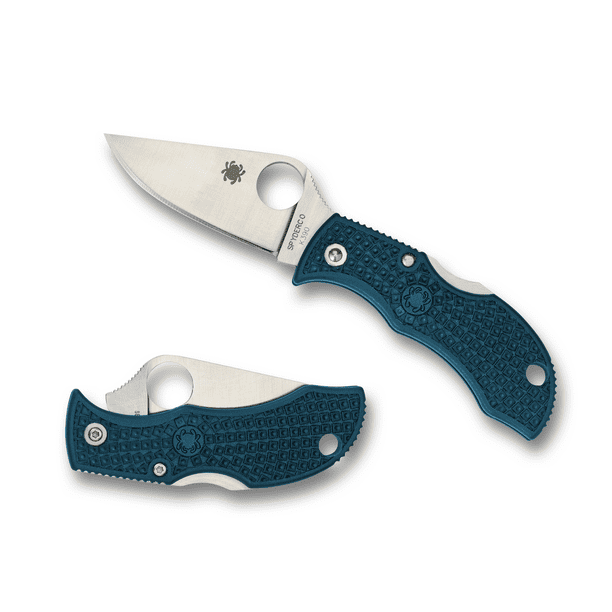Spyderco Knives Manbug Lockback Blue FRN K390 Microclean Carbon Steel ...