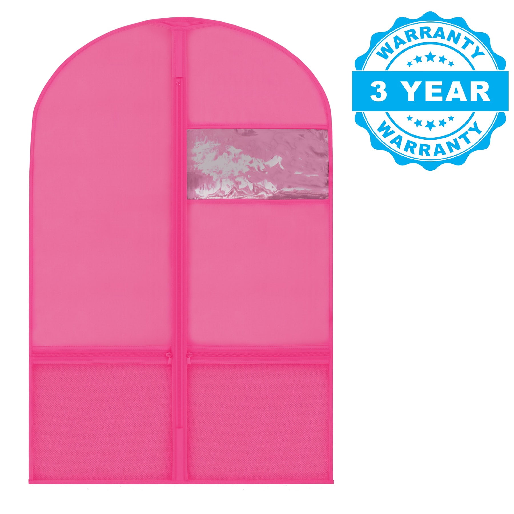Plixio 36" Kids Garment Bags for Dance Costumes, Children Hanging Clothes, Uniform, Suits, Girls Dress Recital Closet Organizer Dance Garment Bags For Dancers w/ Zippered Pockets (6 Pack: 36" Pink)