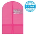 thumbnail image 5 of Plixio 36" Kids Garment Bags for Dance Costumes, Children Hanging Clothes, Uniform, Suits, Girls Dress Recital Closet Organizer Dance Garment Bags For Dancers w/ Zippered Pockets (6 Pack: 36" Pink), 5 of 5
