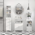 thumbnail image 2 of HomCom Jewelry Armoire with Mirror and 18 LED Lights, Wall-Mounted and Over-The-Door Cabinet with 3 Mountable Heights, White, 2 of 8