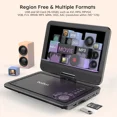 thumbnail image 3 of BOIFUN 12.5" Portable DVD Player with 10.5" Swivel HD Screen for Car and Kids, 5h Rechargeable Battery, Support Multiple Disc Formats/Sync TV, 2Pack, 3 of 11