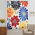 thumbnail image 3 of Ethnic Spring Floral Sheer Curtains 45 Inches Long, Summer Colorful Botanical Light Filering Curtains, Breathable Simi Curtain Privacy Drapes for Kitchen Bathroom Lightweight Small Window Treatment, 3 of 9