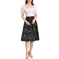 thumbnail image 2 of Allegra K Women's A-Line Floral Print Casual Midi Skirts, 2 of 6