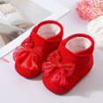 thumbnail image 2 of JHOKCI Infant Baby Bowknot Boots Fleece Lined Cozy First Steps Stay-On, 2 of 5