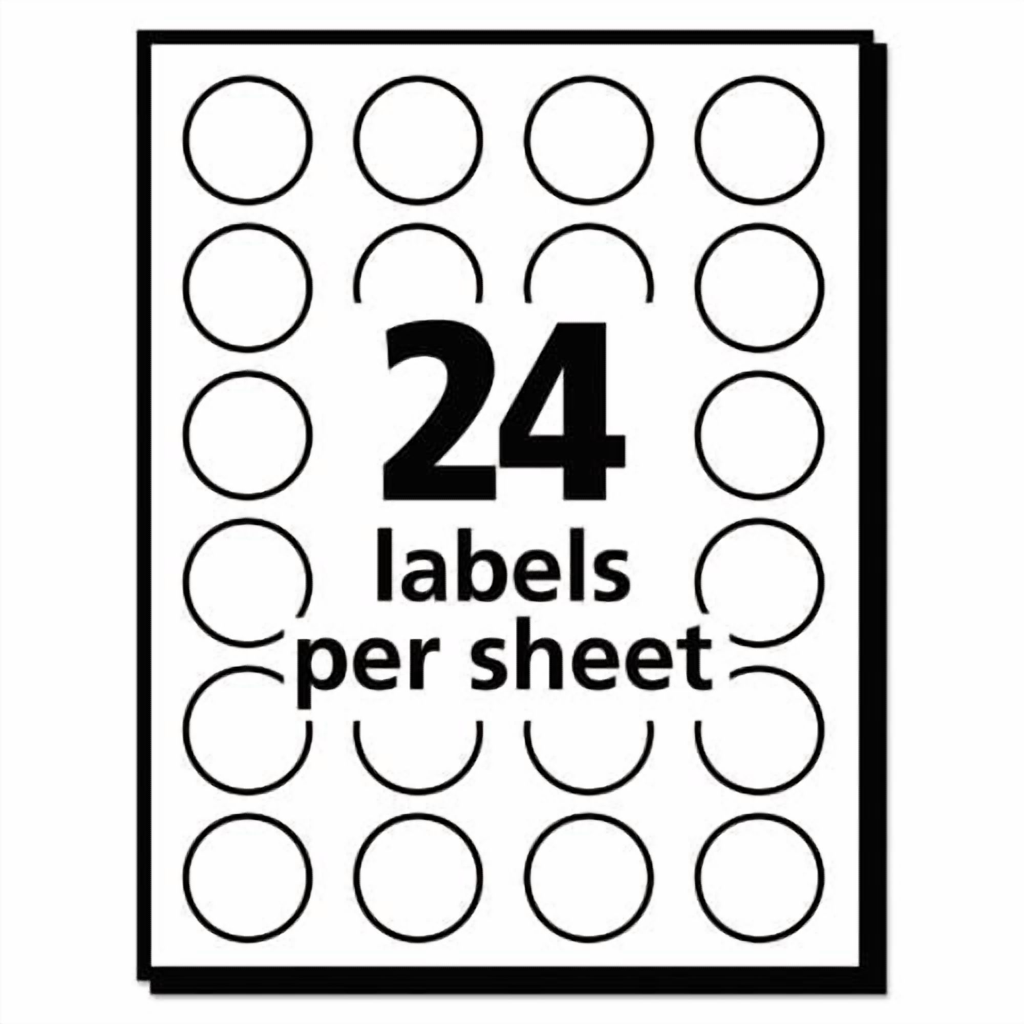 Removable Multi-Use Labels, Inkjet/laser Printers, 0.75" Dia., White, 24/sheet, 42 Sheets/pack, (5408) | Bundle of 2 Packs