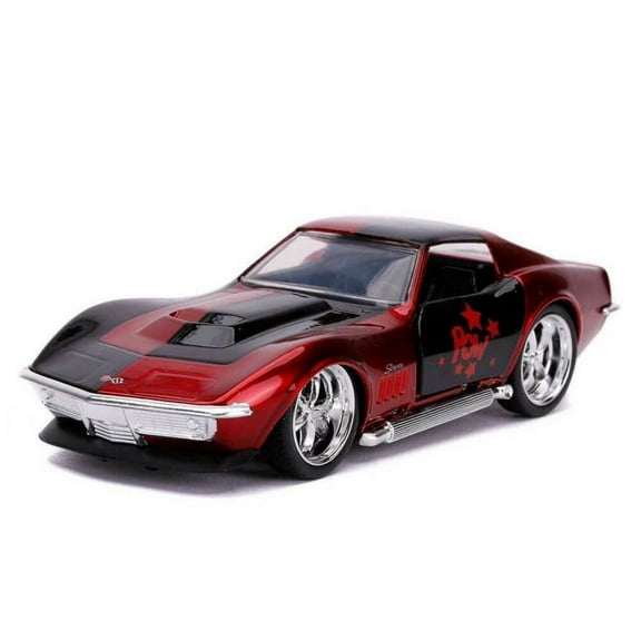1969 Chevy Corvette Stingray, Harley Quinn - Jada Toys 32095/24 - 1/32 scale Diecast Model Toy Car