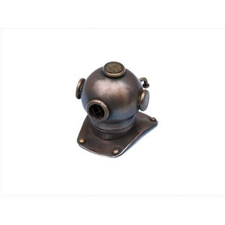 Handcrafted Model Ships DH-0834 Antique Copper Helmet Paperweight 3 in. Decorative Accent
