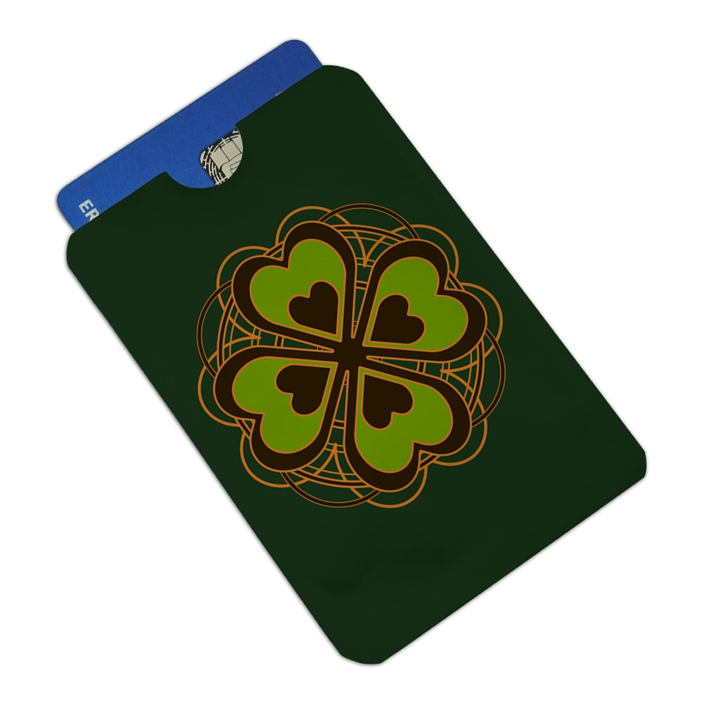 Four Leaf Clover Lucky Credit Card RFID Blocker Holder Protector Wallet Purse Sleeves Set of 4