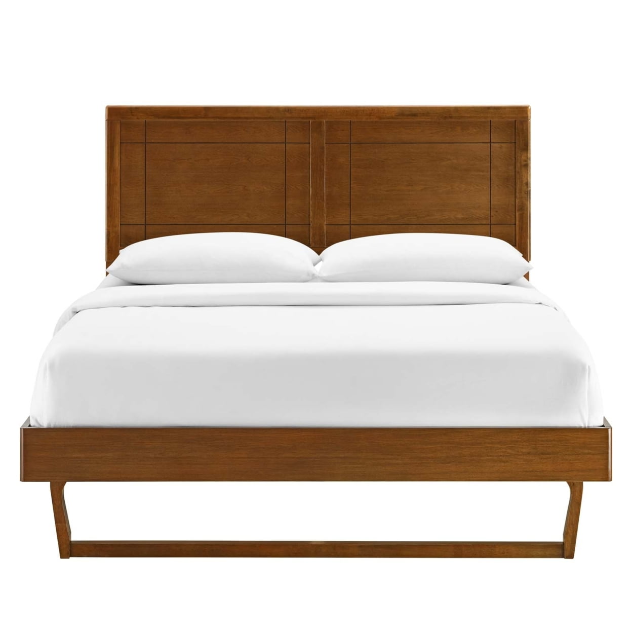 Modway Marlee King Wood Platform Bed With Angular Frame, Walnut