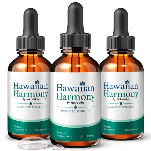 (3 Pack) Hawaiian Harmony Drops – Daily Liquid Formula with a Clean, Natural Blend to Support Natural Flow, Balanced Levels & Healthy Circulation | Convenient for Consistent Use (90 Servings)