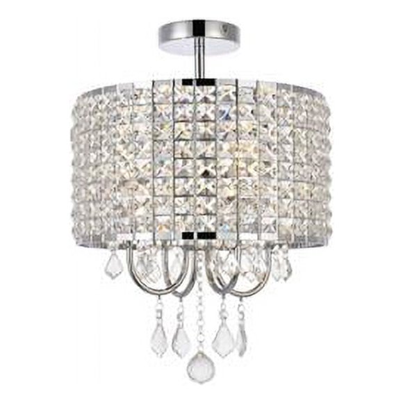 Living District LD712F14C 14 in. Elise Flush Mount in Chrome