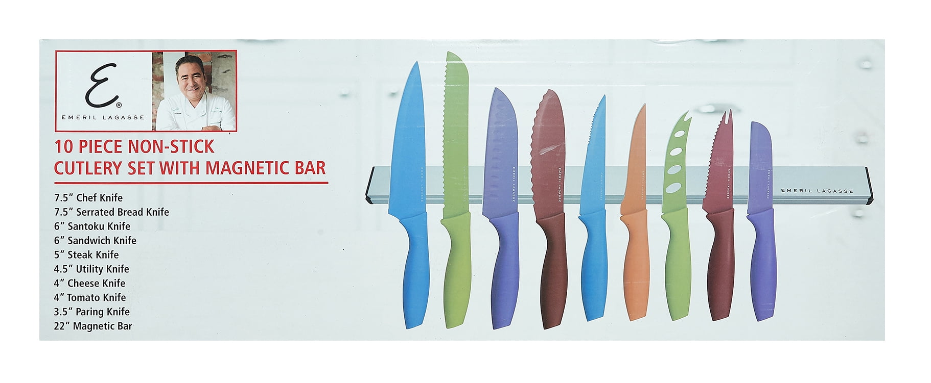 Emeril Lagasse 5-Piece Multi-Colored Non-Stick Knives with