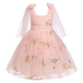 thumbnail image 2 of IDOPIP Toddler Girls Flower Embroidered Baby Princess Dress Spaghetti Straps Tulle Tutu Wedding Pageant Dress 2-3 Years Pink, 2 of 8