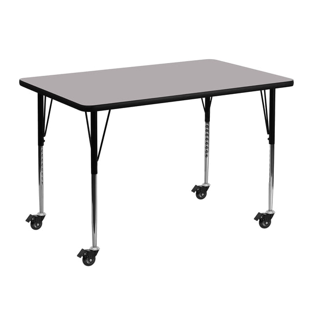 Bowery Hill 31" x 30" x 48" Table d'Activité Mobile en Gris