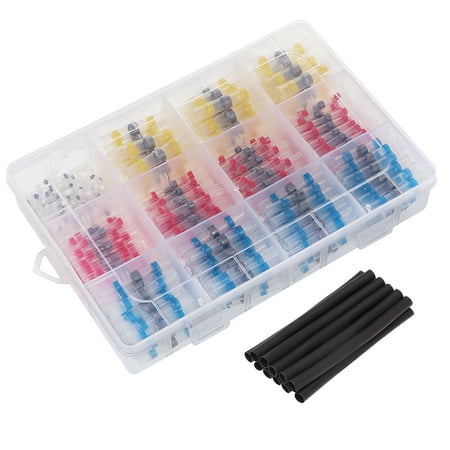 

TureClos 500pcs Electrical Waterproof Solder Ring Firmly Fixing Heat Shrink Welding Seal Wire Connector Double Wall Design Heat Shrink Tube for Car Boat Industrial