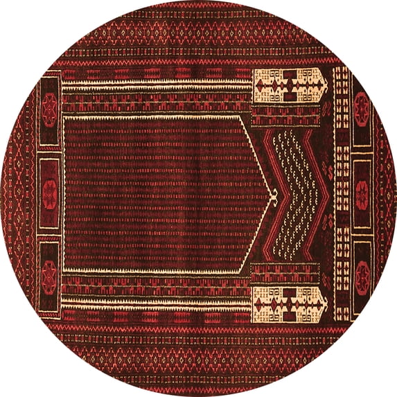 Ahgly Company Indoor Round Persian Orange Traditional Area Rugs, 4' Round