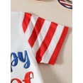 thumbnail image 5 of Infant Baby Boys Summer 4th of July Outfits Striped Short Sleeve Letter Print Tops + Shorts Set, 5 of 9