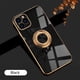 thumbnail image 3 of Luxury Plating Silicone Case For iPhone 15 14 13 12 11 Pro Xs Max Mini SE X XR 7 8 Plus Metal Ring Holder Stand Soft Phone Cover, 3 of 5