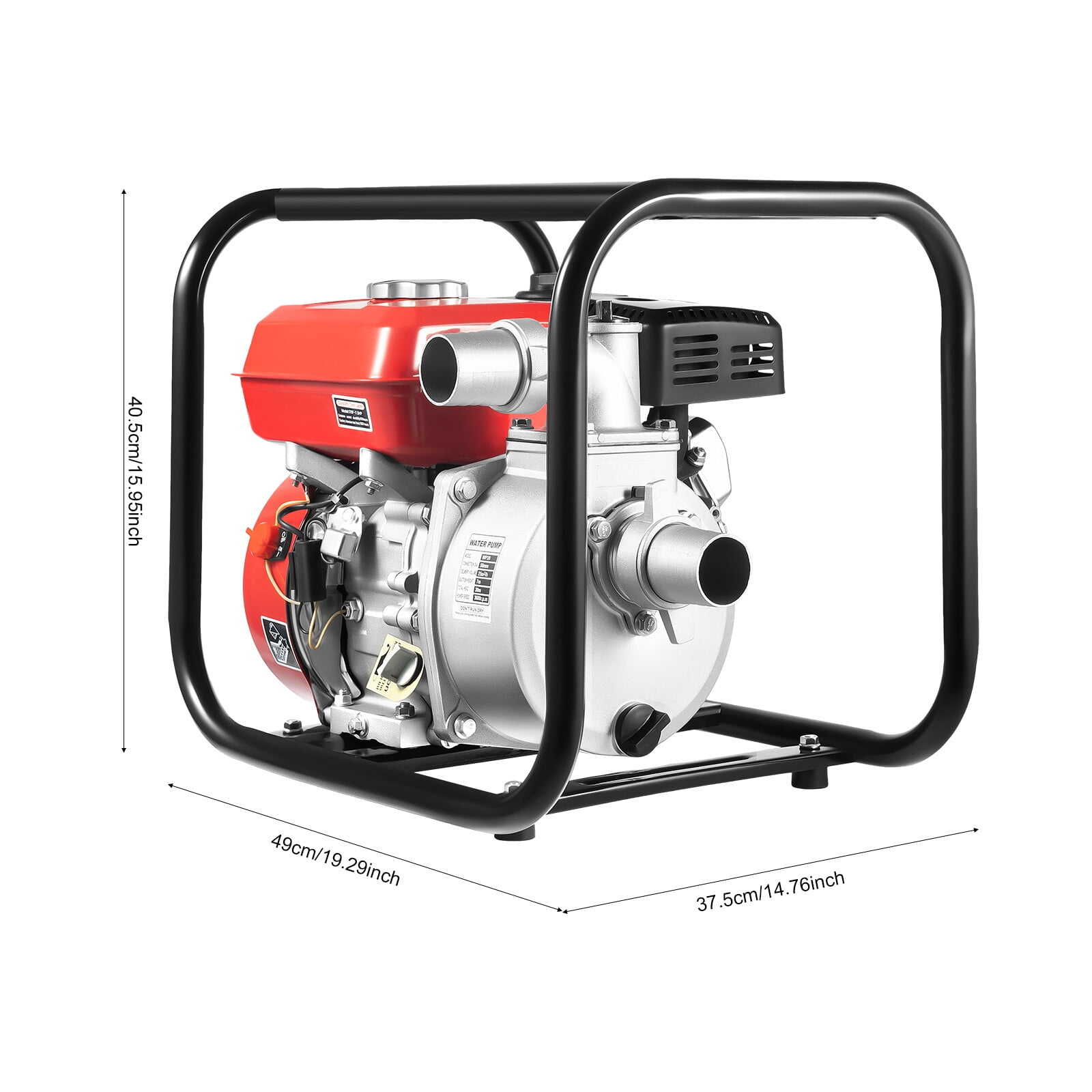 Gasoline Water Pump 7.5HP 212CC, High Pressure for Farm Irrigation Fire Rescue with 98ft Head 5H Run Time