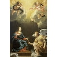 thumbnail image 2 of Vouet, Simon 23x32 Gold Ornate Wood Framed with Double Matting Museum Art Print Titled - Annunciation, 2 of 4