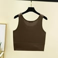 thumbnail image 4 of HOMBOM Crop Tops for Women Trendy Summer Army Green Modal Sleeveless Gym Solid Color Crew Neck Basic Shirts, 4 of 4