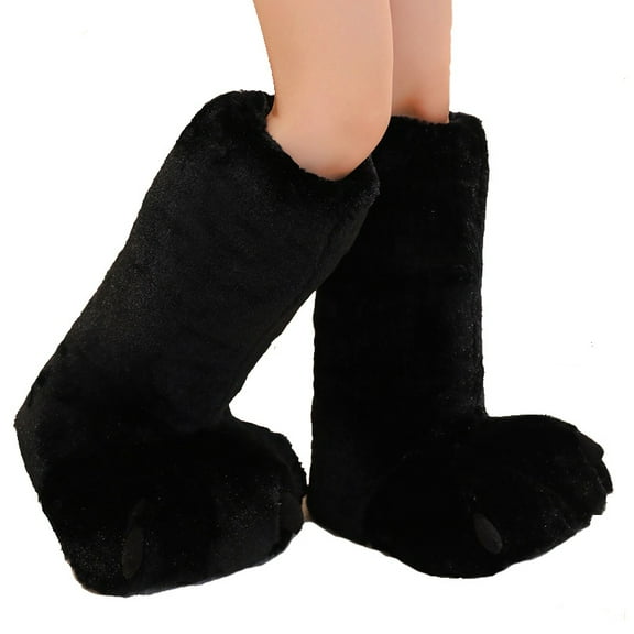 Cozy Cartoon Bear Paw Slippers for Adults Soft Plush Non-Slip Bottom Perfect for Home and Bedroom