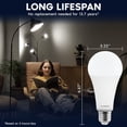 thumbnail image 5 of LUXRITE A23 LED Light Bulb, E26 Base, 33W, 4000LM, Dimmable, 4000K Cool White, 240 Beam, CRI80, 120V, Damp & UL Listed, 5 of 7
