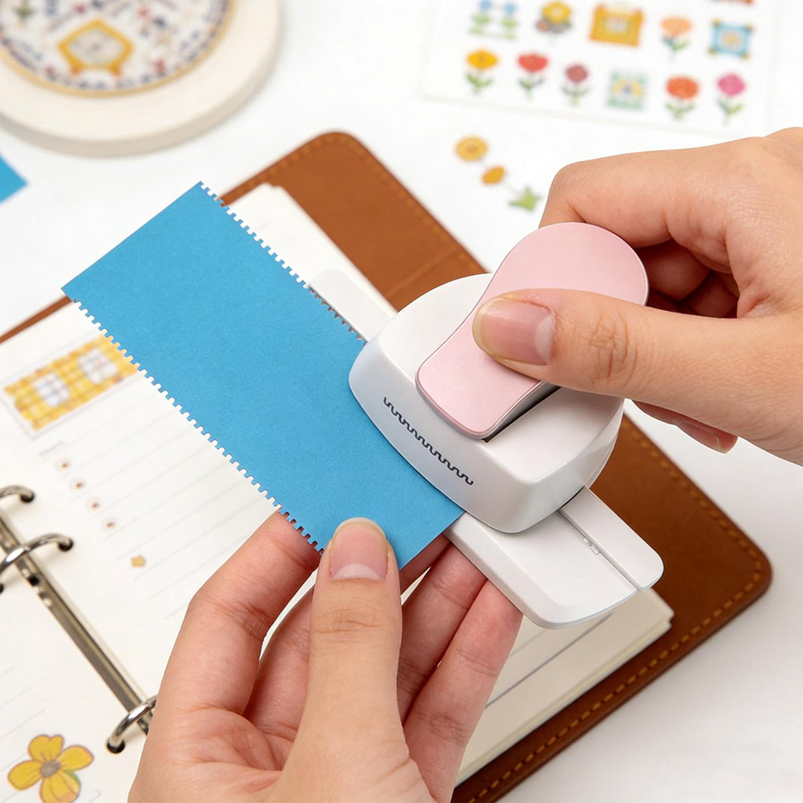 HOMYL Creative Border Punch Office Craft Punch Scrapbook Edge Embossing Punch DIY Card Pink