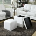 thumbnail image 1 of Designs4Comfort Park Avenue Single Ottoman with Stool in White Faux Leather, 1 of 6