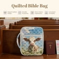 thumbnail image 7 of Xixirimido Bible Cover Case for Women, Quilted Bible Cover Bag with Handle, Bible Carrying Case Study Supplies Accessories for Men, Cow Daisy Blue Sky, 7 of 7