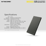 Nitecore NB10000 10000mAh USB/USB-C Quick-Charge Power Bank, Black, 6952506493685
