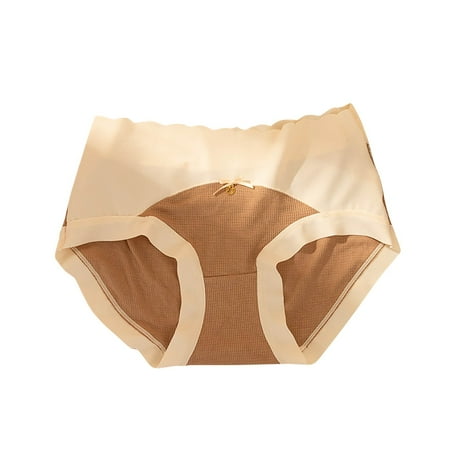 Besolor Women s Briefs Underwear Cotton High Waist Panties Color Block Ladies Panty Full Coverage