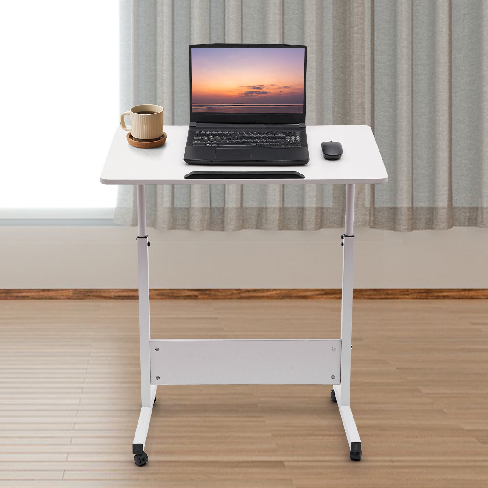 Adjustable Height Office Rolling Laptop Table Stand Bed Side Computer Desk Stand 22lbs Capacity 31*16in for Your Office, Living Room, Lounge