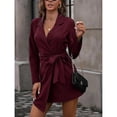 thumbnail image 1 of Vestido de traje NikouMX de manga larga con cuello en V para mujer, 1 of 6