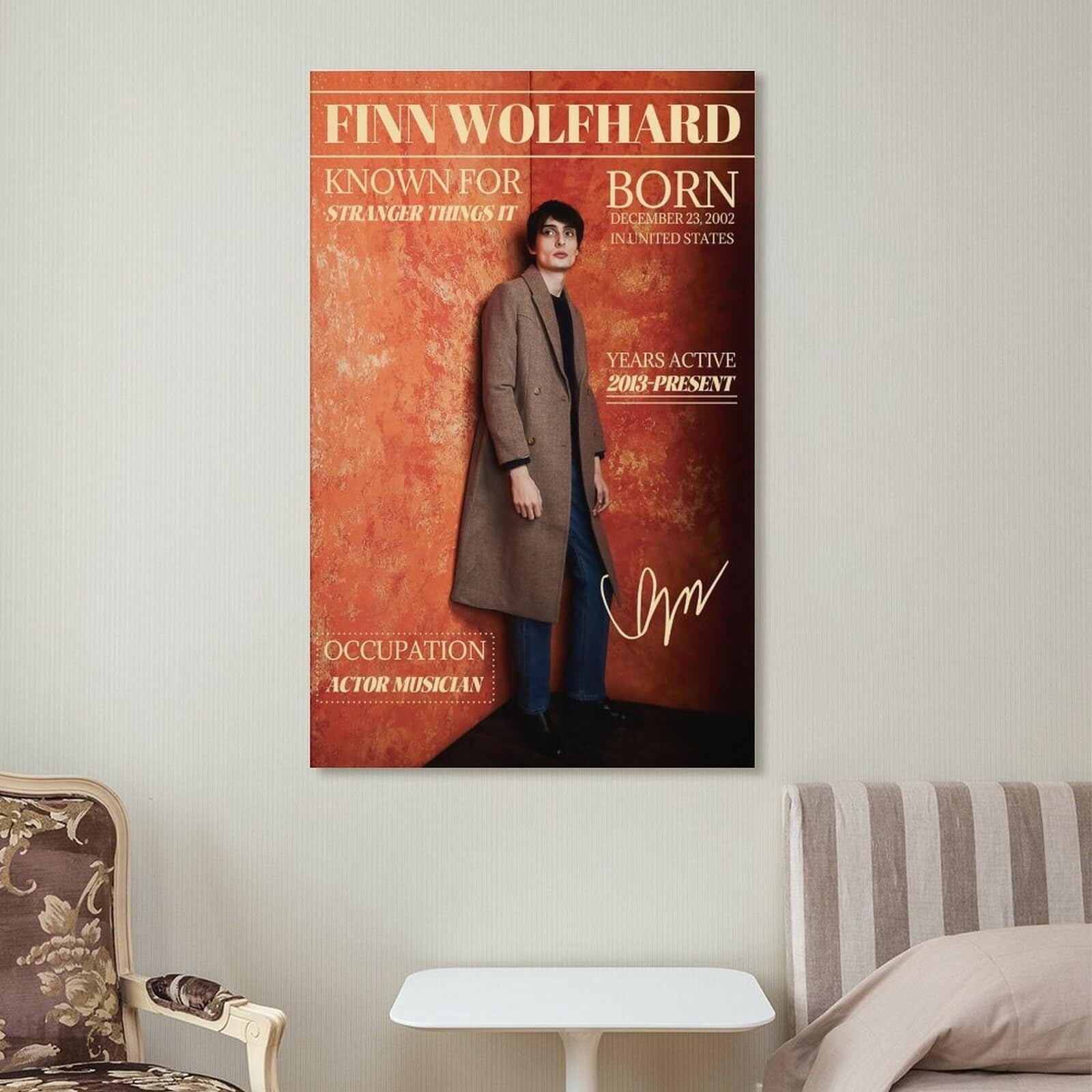 Finn Wolfhard Signed Print Poster Prints Canvas Wall Art for