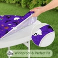 thumbnail image 5 of Halloween Purple Spider Web Pattern Round Fitted Tablecloth with Elastic Edge,Dining Table Cover Waterproof,Outdoor Round Tablecloth for Camping,Dining,Indoor and Outdoor, 5 of 7