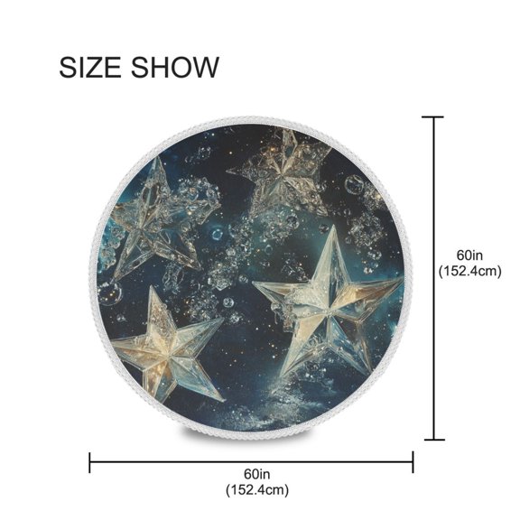 YAZAOO Round Tablecloth Crystal Star Pattern Pattern Tableclothes