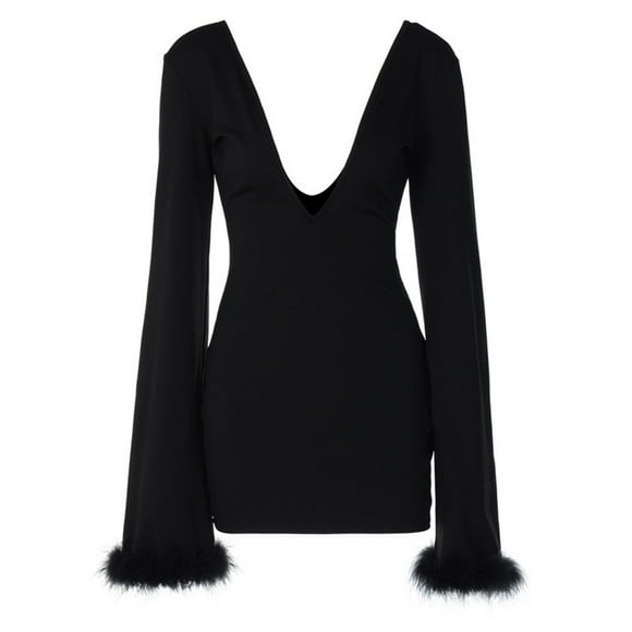 Uilita Black Prom Dresses 2025,Women Casual Long Sleeve Sexy Dress Party Night