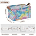 thumbnail image 3 of 2 Pcs Collapsible Storage Bins Fabric Shelf Baskets with Handles Closet Organizer Vibrant Palm Trees 16.9x11.4x10, 3 of 8