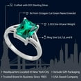 thumbnail image 2 of Gem Stone King 2.30 Cttw Green Nano Emerald Solitaire Engagement Ring for Women | 925 Sterling Silver | Emerald Cut 9X7MM | Gemstone May Birthstone | Available in Size 5,6,7,8,9, 2 of 5