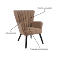 thumbnail image 4 of Sillón Individual Top Living para Sala Comedor de Terciopelo Café, 4 of 8