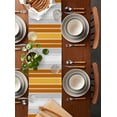 thumbnail image 2 of ERUNPONLY Orange Stripes Table Runner - 72 Inch Long Modern Farmhouse Simple Vertical Lines Cotton and Linen Blended Dress Scarves Farmhouse Table Runner for Kitchen Dining, Coffee Table, 13" x 72", 2 of 8