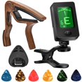 thumbnail image 1 of Set de accesorios para guitarra DOMMI Capo Tuner con púas y soporte, 1 of 9