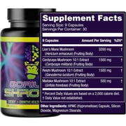 Gorilla Mind Shroom Nootropic Mushroom Supplement (6700mg) - 270 Capsules/Includes Lions Mane, Cordyceps, Reishi, Maitake/Increased Energy Immune Modulation, Enhanced Cognitive Functioning