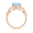 thumbnail image 2 of ANGARA Natural Criss Cross Shank Cushion 2.7 ct Aquamarine Engagement Ring in 14K Rose Gold for Women (Size-9mm) | March Birthstone, Anniversary, Jewelry Gift for Women | Natural Aquamarine Ring, 2 of 8