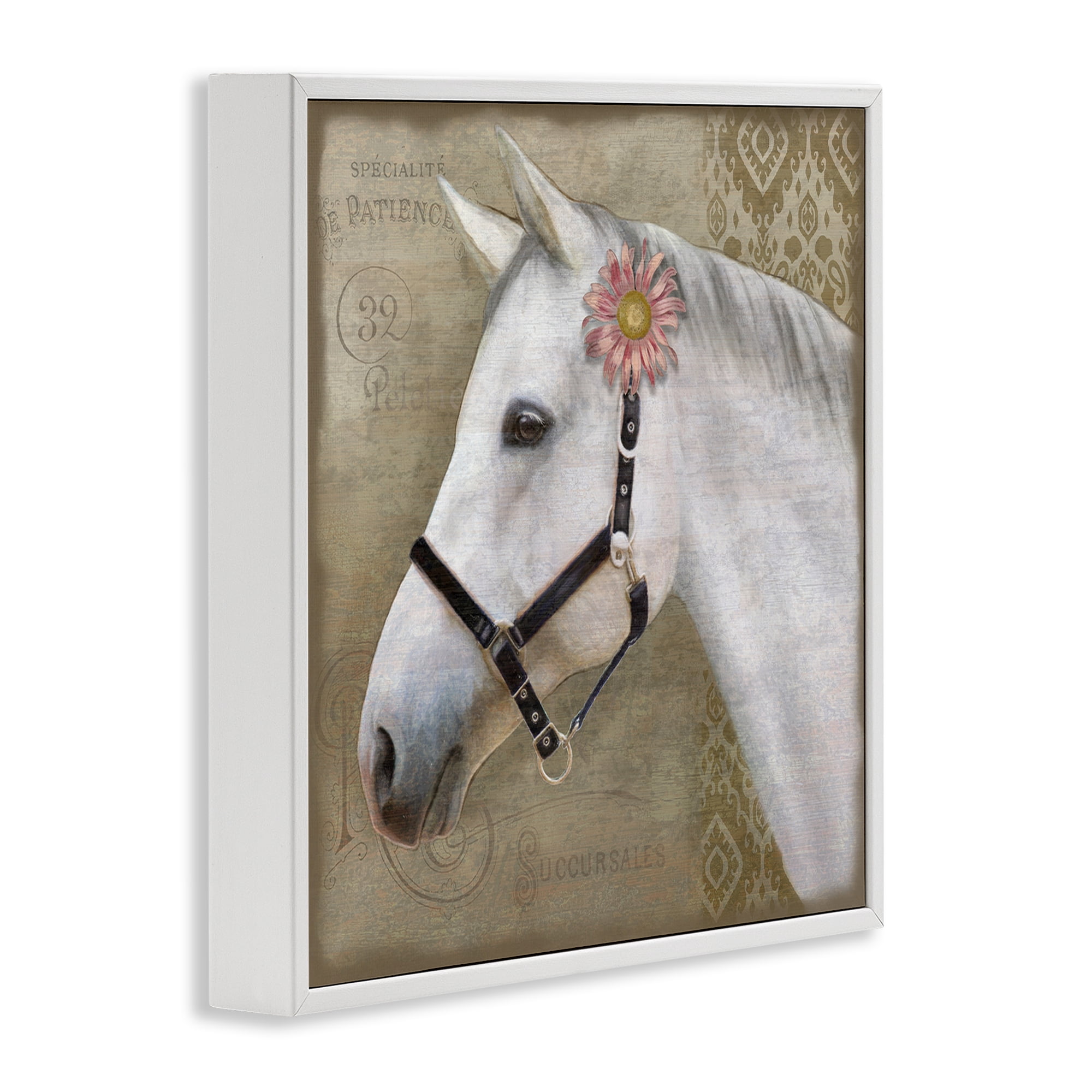 Stupell Industries Boho Barnyard Horse White Framed Giclee Art, design by Suzanne Nicoll