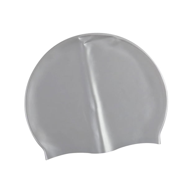 Gorro de natación Gorros de natación de silicona Fácil de usar y quitar Elástico Antideslizante Protección para los oídos para el cabello Mantenga el Gris